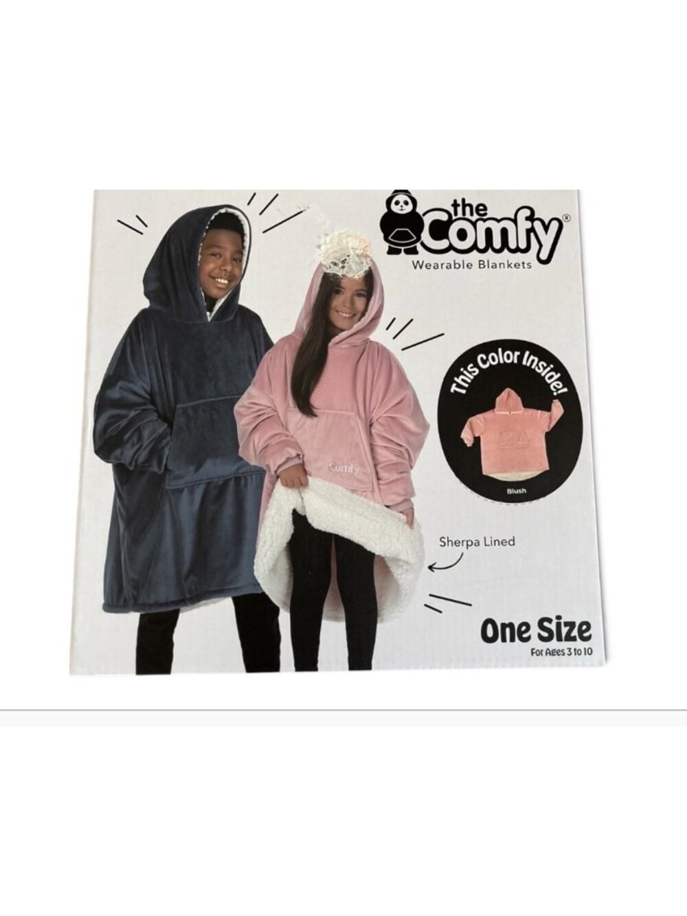 The Comfy New In Box Wearable Blanket Sherpa Lined Pink Blush One Size ages 3-10